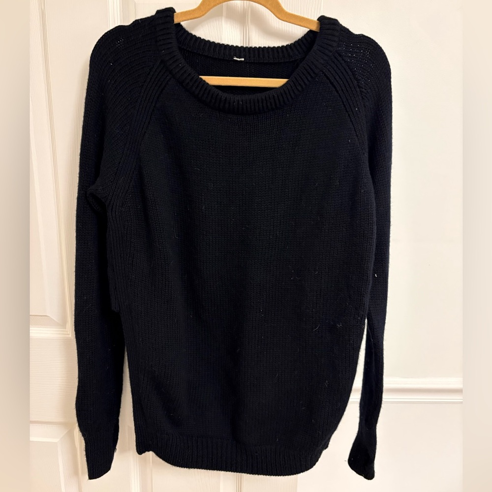 Lululemon Black Knit Sweater with cutout sides